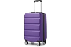KONO Koffer Trolley Handgepäck Kabinenkoffer Leichte Hartschalengepäck mit TSA-Schloss und doppelte Spinnrollen für Reisen und Business 55x35x22cm, Violett