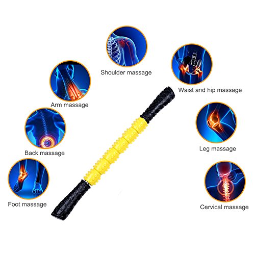 iRegro Massage Stick, Muskel Roller Stick, Massageroller für Bein Krämpfe Deep Tissue Massage und Physikalische Therapie – Kalb Hip Oberschenkel Beine Rückenschmerzen Erleichterung – Einfacher Als myofaszialer Release & Trigger Point Massagegerät - 4