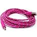Produktbild ULTRICS® Micro USB Kabel 3M HOT PINK Nylon geflochtenes Aufladeeinheits-Kabel Tangle geben Synchronisierungsauflade USB-androides Aufladeeinheits-Blei für Samsung-Galaxie, Sony, Nokia, Microsoft, Motorola, Nexus, Huawei, LG, Xiaomi, OPPO - Lebenszeit-Garantie, Geld frei zurück Garantie