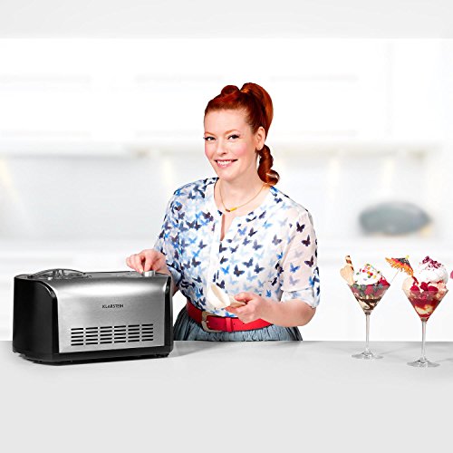 Klarstein Snowberry & Choc Eismaschine Speiseeismaschine (135 Watt, 1,2 Liter Fassungsvermögen, Kühlhaltefunktion, Timer, einfache Reinigung, inkl. Rezeptvorschläge) silber - 2