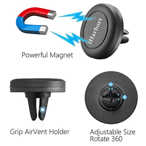 iHarbortÂ® Supporto Auto Magnetico Supporto da Auto Parabrezza Universale Dashboard car mount holder per iPhone 6S / 6/6 Plus / 5S / 5C / SE Galaxy Note 4 3 Samsung Galaxy S5 / S6 / S6 Edge / S7 / Edge e Altro smart Phone (nero)