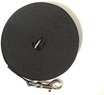100ft/30m Long Pet Dog Puppy Training Leads Obedience Leash With Silver Buckle(Black)
