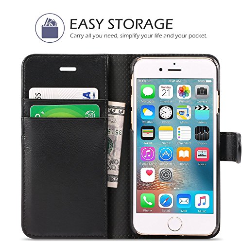 iPhone-66s-Case-DN-Alive-Wallet-Book-Case-Flip-Case-PU-Premium-Leather-Black-Card-Holder-iPhone-66s-Cover-Id-Holder-Drop-Resistance-Scratch-Proof-Shockproof-Case-For-iPhone-6