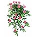 Produktbild Künstlicher Petunien-Hänger, 320 Blätter, 28 Blüten, pink-weiss, 55 cm - naturgetreue Kunstblume / künstliche Ranke - artplants