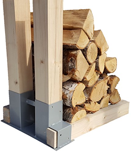 4er Set Holz Stapelhilfe Kamin Brennholz Kaminholz Holzstapelhalter Kaminholzhalter Kaminholzregal - 3
