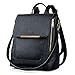 Produktbild COOFIT Damen Rucksack Lederrucksack Kleiner Rucksack Elegant Damen Handtasche Schwarz Schulrucksack Rucksack Handtasche Daypack Schulranzen (Schwarz)