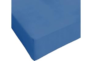 IL DOLCE STILE DELLA TUA CASA lenzuolo 100% cotone sotto con angoli elasticizzati matrimoniale o singolo (1 piazza, bluette)