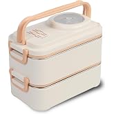 Uzspace 1200 ML İki Kat D&ouml;rt B&ouml;lme Paslanmaz &Ccedil;elik Lunch Box Yeni Nesil Sefer Tası-Sos Kaseli Model-FFLBOX8023 (Bej)