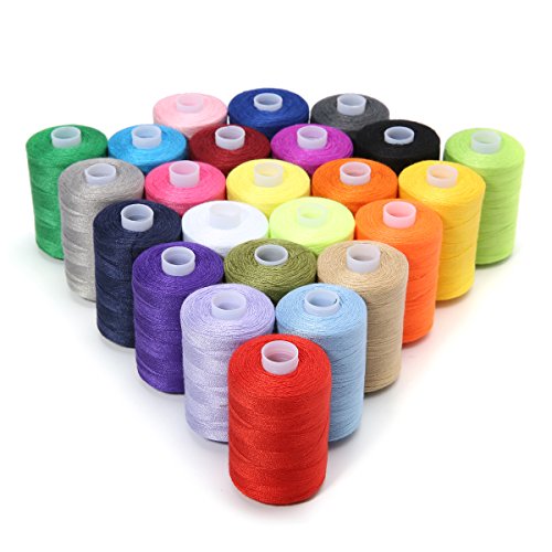 KING DO WAY Naehgarn 24 farben 1000 meter polyester naehgarne spulen naehmaschine zubehoer Naehmaschinengarn - 2