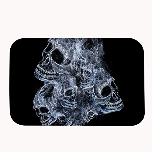 Ailovyo flanella zerbino due set 160909 - 47, Smoke Skulls with Teeth, 31.5"x19.7"