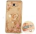 Produktbild ISENPENK für Samsung Galaxy A5(2016)/A5 Duos/A510F Ring Hülle,Ultra Slim TPU Silikon Transparent Durchsichtig,Glänzend Glitzer Strass Butterfly Blume Kristall Diamant Schutzhülle Muster Butterfly Schmetterling Blume Stoßdämpfend Schutz Handy Hülle Crystal Case Tasche[Gold,Herz]