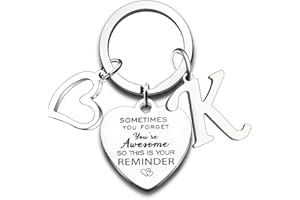 Nfyxcaz Initial Keychain A-Z Letter Keychain for Women Friends Inspirational Gifts for Daughter Son Sister Niece Alphabet Keyring