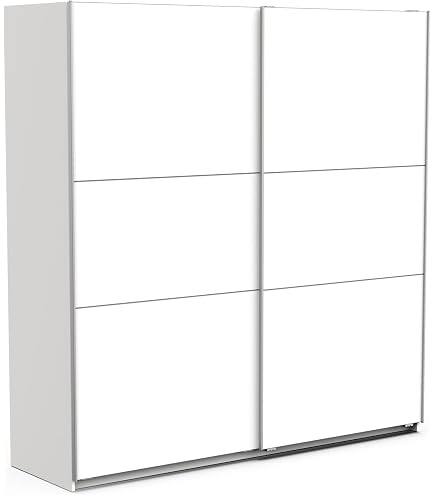 Armoire à Portes Coulissantes BLACK RED WHITE Tetrix - Blanc 60x220x195.5 Cm - Rangement Chambre & Salon