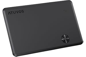 ATUVOS Localizador de objetos Bluetooth para tarjetas de seguimiento de billetera, compatible con Apple Find My (solo iOS), hasta 3 años de duración de la batería, IP67 impermeable, 0.095 pulgadas de