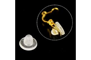 Yushu Lot de 100 coussinets transparents en silicone pour boucles d'oreilles non percées