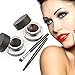 Tinabless 2 in 1 Brown and Black Waterproof Gel Eyeliner Set with Makeup Eyebrow Brush + Cat Eye Liner Stencil