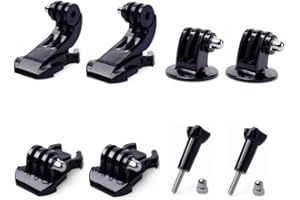 VCUFFLINKS 2 Buckle Base +2 J-Hook +2 Tripod Mount Adapter +2 Thumbscrew for GoPro Hero 11/10/9/8/7/(2018)/6/5 Black,Session 5/4,Hero 3+,DJI Osmo Action,AKASO/Campark/YI Action Camera