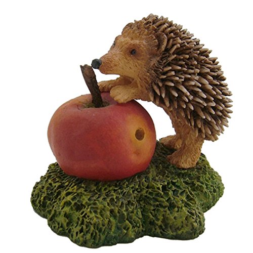 Baby Hedgehog & Apple Ornament Original Collectable Figurine by Barrie Gittens - H5cm