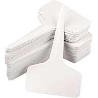 KINGLAKE 300 STK T-Typ Pflanzenschilder Weiß Plastik Pflanzenstecker zum Beschriften Garten Etiketten Stecketiketten…