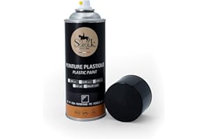 SOFOLK Peinture Plastique haute résistance pour auto, tableau de bord, garnitures de porte, pare-choc (01-NOIR 9005 MAT)
