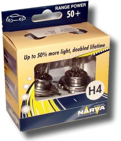 Narva Range Power 50 H4 12 V 60 / 55 W Pack 50Prozent Duo More Light