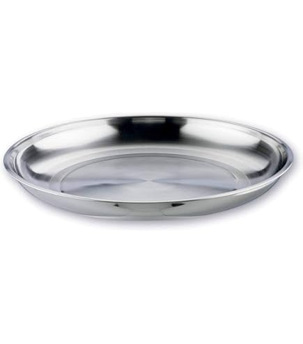 Dienblad - Roestvrij Rond: Stijlvol Gehamerde Randen - Een Duurzaam 38 cm Diameter