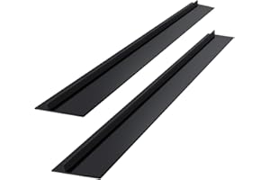 Yolispa Silicone Stove Counter Gap Cover 25" for Kitchen, Easy Clean Heat Resistant Wide & Long Gap Filler, Seals Spills Between Counter, Stovetop, Oven, Washer & Dryer, Set of 2, Black