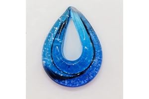 HXSCOO Collana Fatta a Mano con Pendente a Forma di Goccia d'Acqua in Lamina di Vetro di Murano Fatta a Mano Regali di Gioielli (Color : Blue)