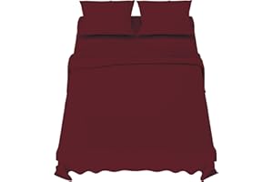 Dreamzie Lenzuola Matrimoniali 180x200 cm - Completo Lenzuola 4 Pezzi in Microfibre - Lenzuolo con Angoli - Lenzuola Sopra - 2 Federa 50x80 - Lenzuola Matrimoniali 180x200cm Bordeaux
