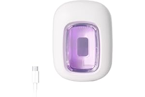 ELMWAY STB-047A Toothbrush Sanitizer with Dual UVC LED Lamps by ELMWAY – 2× Sterilization for a Cleaner Brush, Clear Window, Optional Wall-Mount or Portable Holder, Fits Most Brush Heads (White)