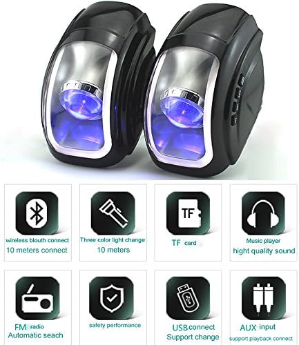 New Knight Selected Cool 3-Color Light Multi-Function Motorcycle Sound Motorcycle Bluetooth Audio System with Bluetooth connection; music player; support TF card, USB, AUX interface connection; FM rad