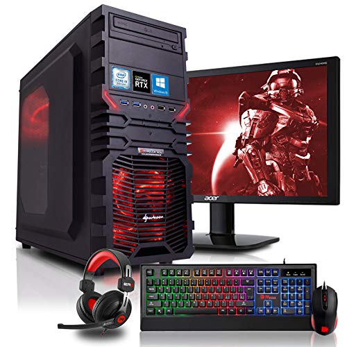 Gaming Komplett PC Set, i9-9900K 8x3.6 GHz, 24 Zoll TFT, Maus Tastatur Headset, 16GB DDR4, 1TB HDD, RTX2080 8GB, Windows 10 Spiele Computer zusammengestellt in Deutschland Gaming Komplett PC Set, i9-9900K 8x3.6 GHz, 24 Zoll TFT, Maus Tastatur Headset, 16GB DDR4, 1TB HDD, RTX2080 8GB, Windows 10 Spiele Computer zusammengestellt in Deutschland