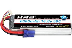 HRB POWER HRB RC Batterie Lipo 4S 50C 14,8V 6000mAh EC5 Plug pour RC Car Heli Bâche Boat Truck FPV Voiture hélicoptère Avion Toys