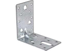 BPC Fixings Galvanised Heavy Duty Angle Bracket 10-Piece Set, 50 mm Length x 60 mm Width x 50 mm Height