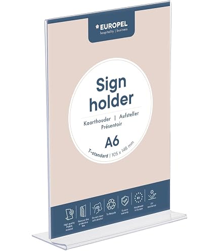 Présentoir Acrylique Transparent A4 - Support Menu Ou Affiche - Lot De 2