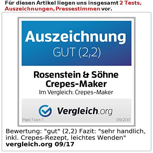 Rosenstein & Söhne Elektrischer Mini-Crêpes-Maker PKM-100, 500 Watt, 18 cm - 5