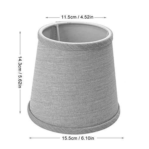 Fuloon 6er Set Lampen-Schatten E14-Schrauben Stil Lampenschirme (6er Set, Grau) - 4