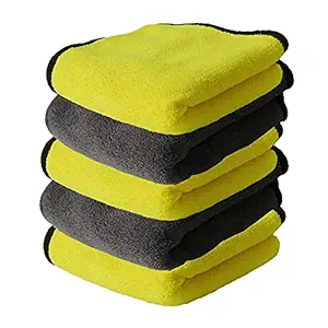 Nikavi Thick And Soft Absorbent Wash Cloth, Auto Care Microfiber Cleaning Cloth, Yellow (Set of 1)