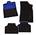 Produktbild CarFashion 234434 Colori Blau AM1, Auto Fussmatte in schwarz, Automatten, blauer Trittschutz, blaue Hochglanz Kettelung, Auto Fussmatten Set ohne Mattenhalter
