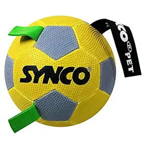 Synco Football with Holding Loops Dog Ball Size 3| Dog Toy| Dog Ball| Football (Yellow)