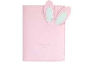 RUNRAYAY Album Photo en Cuir PU 64 pochettes, Porte-Cartes Nominatives Lapin Rose Kpop Photocard Binder, Mini Album Photo de Film de 3 pouce Compatible avec Fujifilm Instax