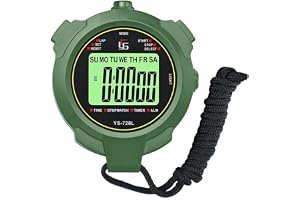 Digital sport stoppur timer, vattentät träningstimer, LCD handhållen kronograf digital stoppur med alarmkalender