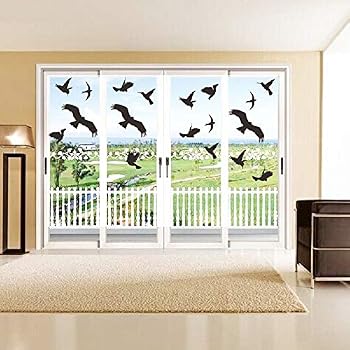 15-teiliges Aufkleber-Set 'Vogelschlagschutz' Für Fenster – Habicht, Hund & Pfoten, Weiß, UV-beständig