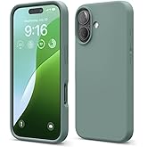Apple iPhone 16 Uyumlu &Ouml;zel İpeksi Dokunuş Hissi Veren İ&ccedil;i Yumuşak Kadife Lansman Silikon Kılıf Kapak (Koyu Yeşil)