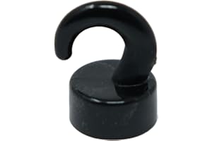 FIRST4MAGNETS Ganci Mini Magnetici In Plastica Nera Per Frigorifero, Ufficio, Lavagna, Tabellone, Archiviazione - 12mm Dia x 20mm Di Altezza - 1kg Di Tiro - Pacco Di 10