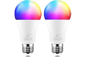 iLC LED Alexa Light Bulbs, E27 Screw, Smart Light Bulb Colour Changing Light Bulb 2700K Warm White +RGB (2 Pack)