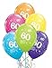 Produktbild 6 Latexballon Luftballon Zahlenballon Zahl 60 farbig sortiert ca. 28 cm (Ballongas geeignet)