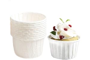 Spesh Lot de 50 Moule Muffins Papier Caissettes Cupcake Moule à Cupcake Mini Moules Muffin Jetable pour Cupcake Muffin Mariage(Blanc)