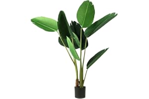 Valyria Home | Ave del Paraíso Artificial 120 cm | Strelitzia Tropical Realista para Decoración de Hogar y Oficina | Planta Artificial Elegante y Decorativa