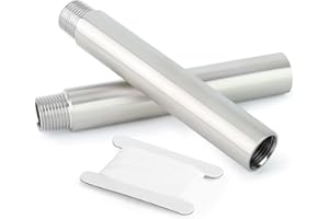 TAISHER 2pièces Raccords pour tubes en acier inoxydable, 1/4"BSP mâle x 1/4"BSP femelle fileté, 4"longueur mamelon tube en fonte